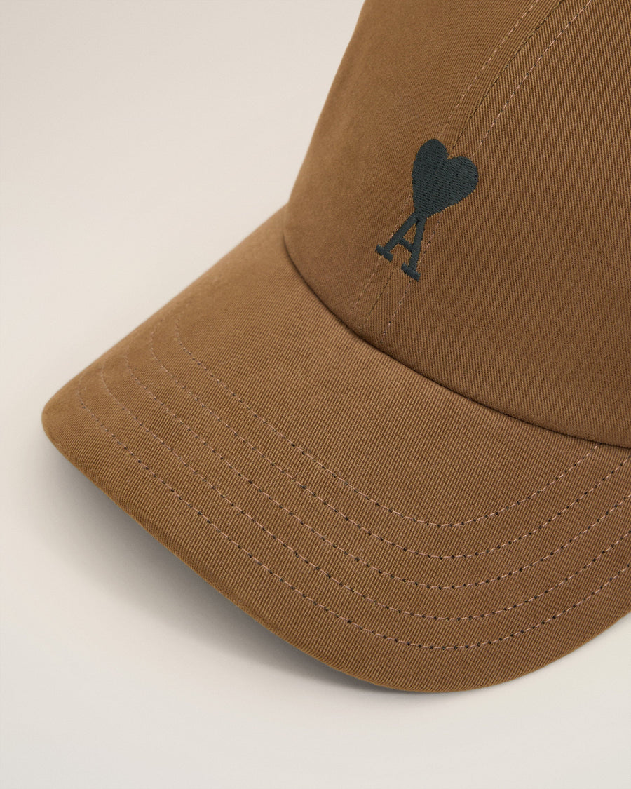Brown Cotton Ami De Coeur Embroidery Cap