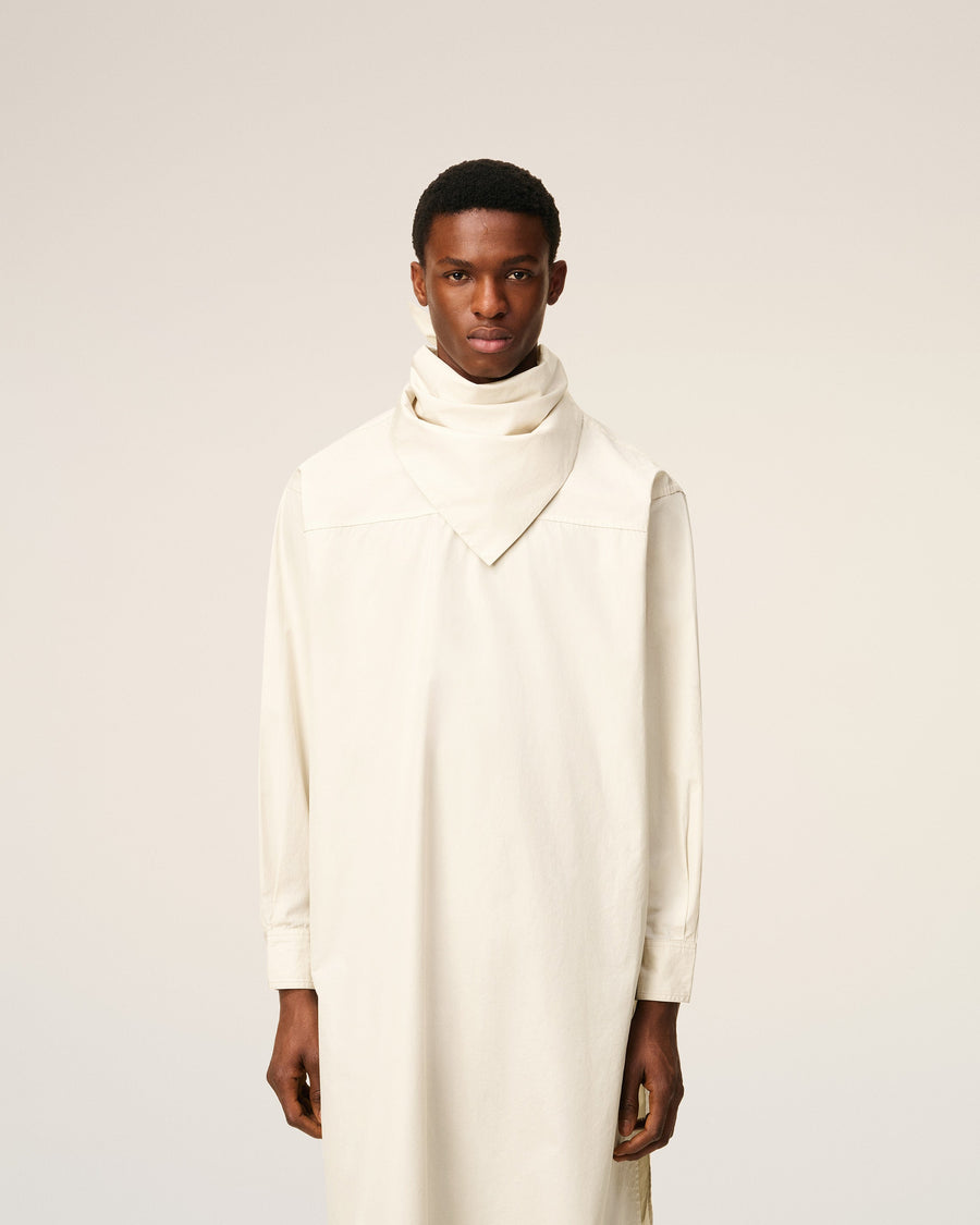 White Cotton Bandana Midi Dress