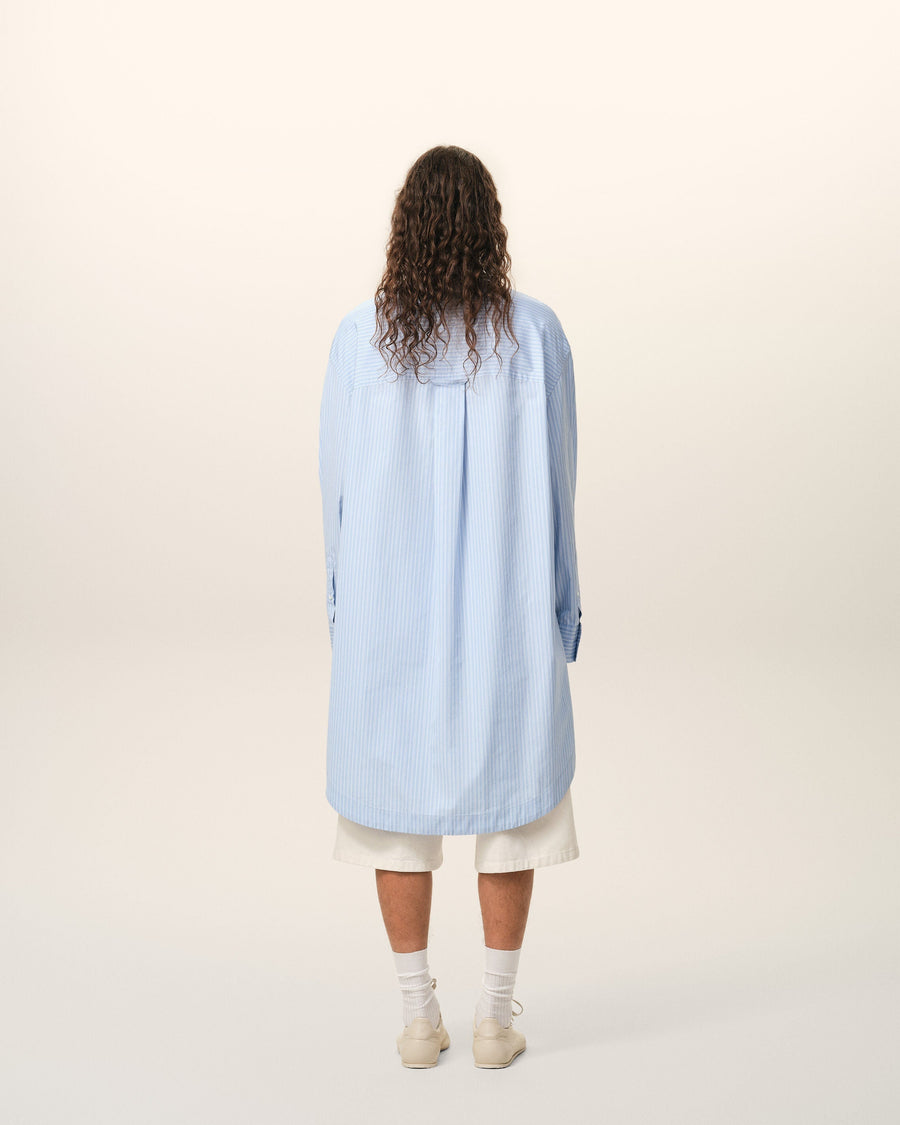 Blue Cotton Ami De Coeur Wide Shirt Dress