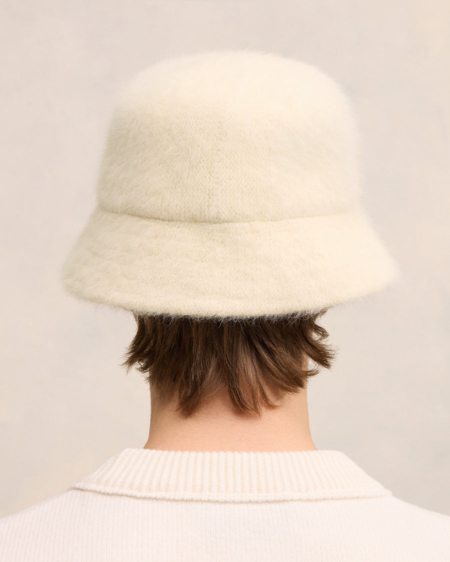White Wool Ami de Coeur Stud Bucket Hat