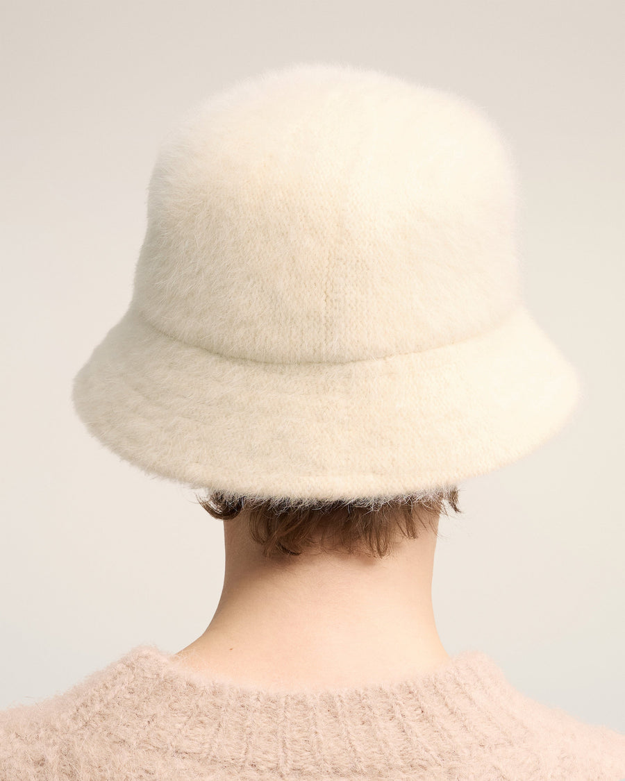 White Wool Ami de Coeur Stud Bucket Hat