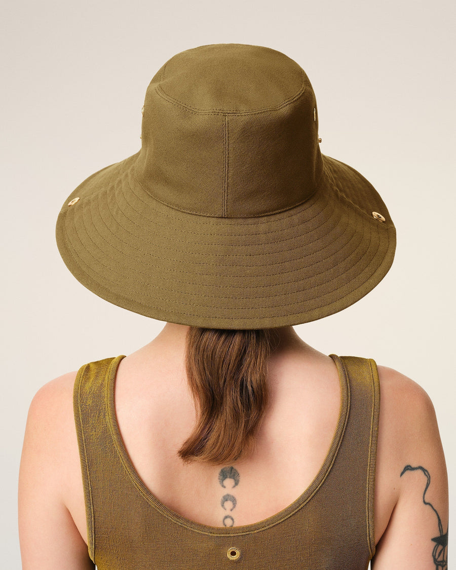 Khaki Cotton Ami de Coeur Plate Hat