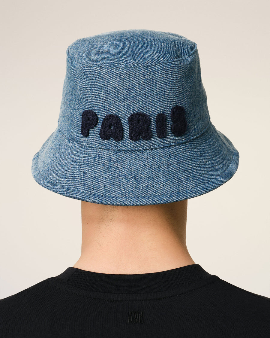 Blue Cotton Ami Paris Patch Bucket Hat