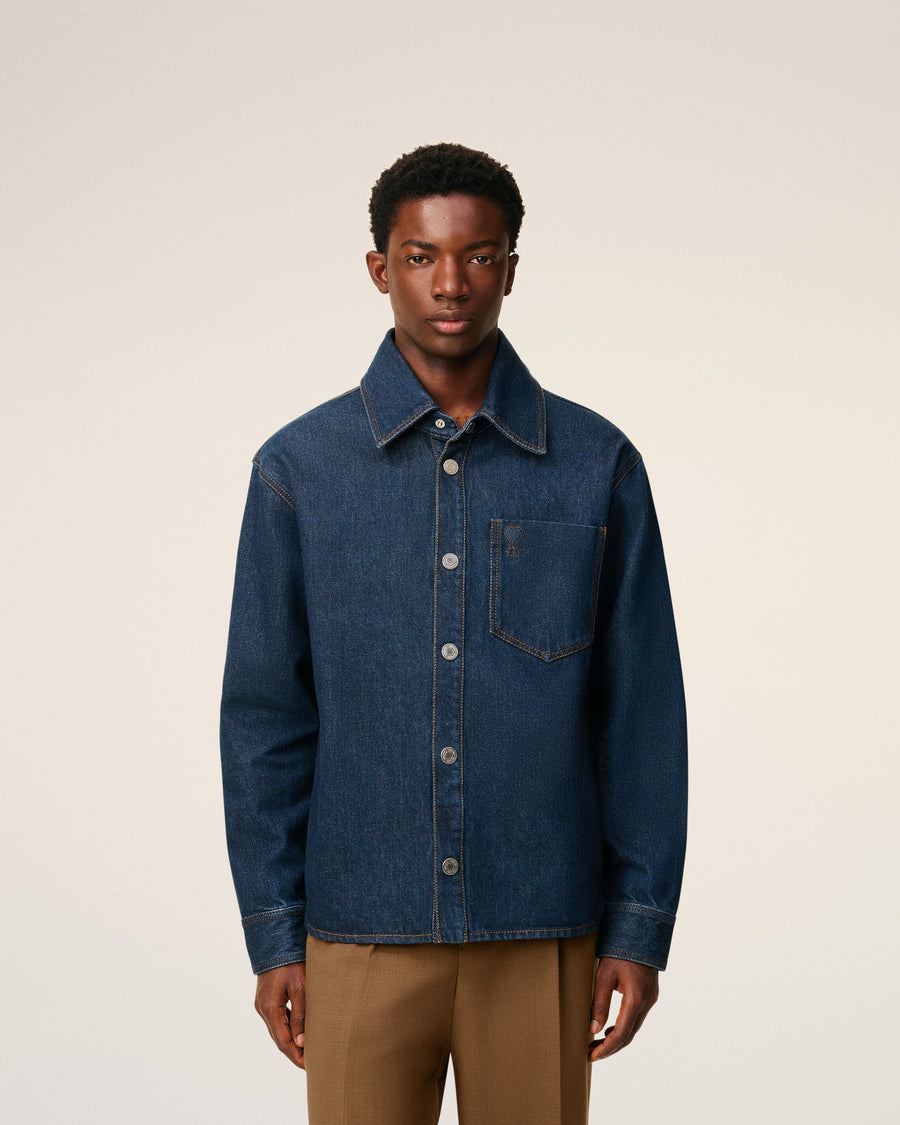 Blue Cotton Ami De Coeur Overshirt
