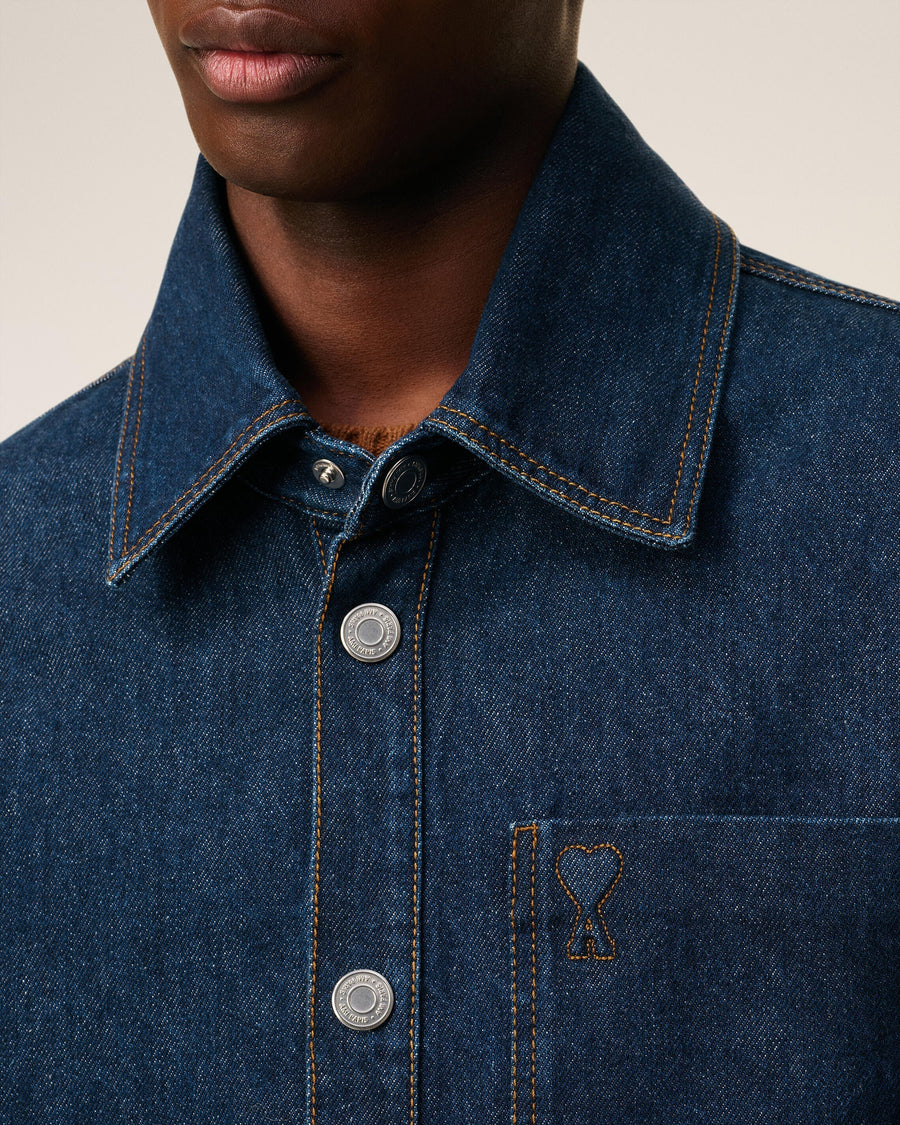 Blue Cotton Ami De Coeur Overshirt
