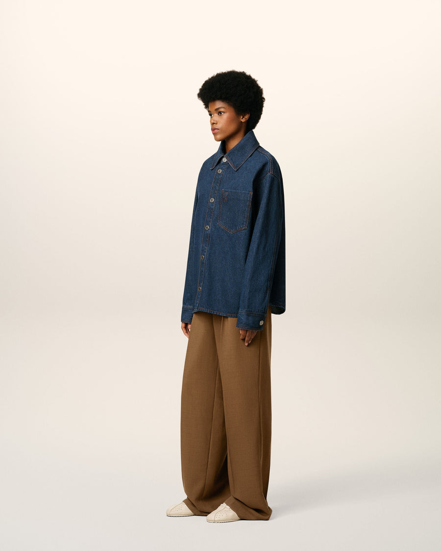 Blue Cotton Ami De Coeur Overshirt