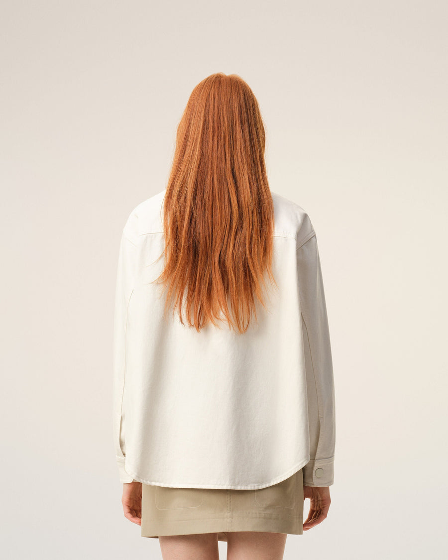 White Cotton Knitted Ami De Coeur Overshirt