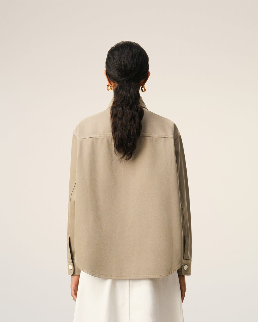 Beige Cotton Knitted Ami De Coeur Overshirt