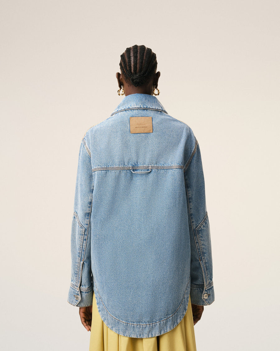 Blue Cotton Ami De Coeur Worker Overshirt