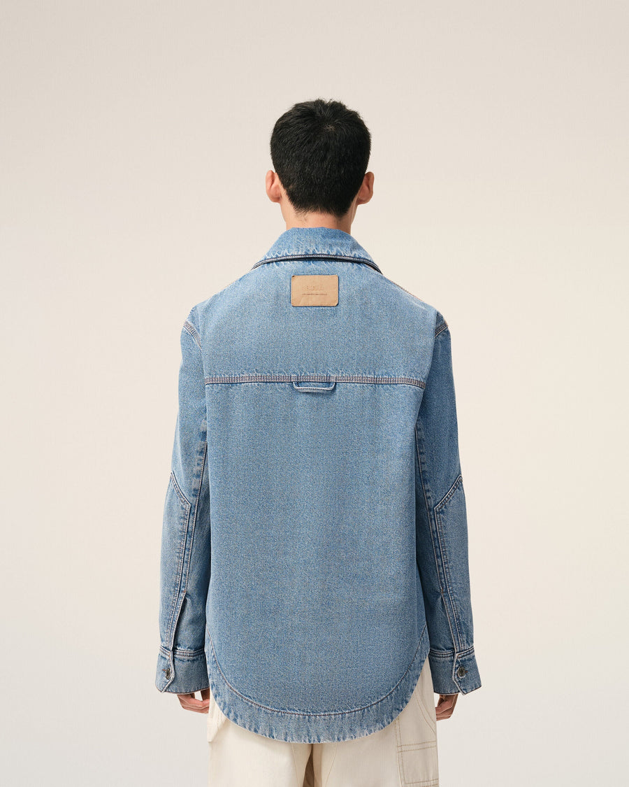 Blue Cotton Ami De Coeur Worker Overshirt