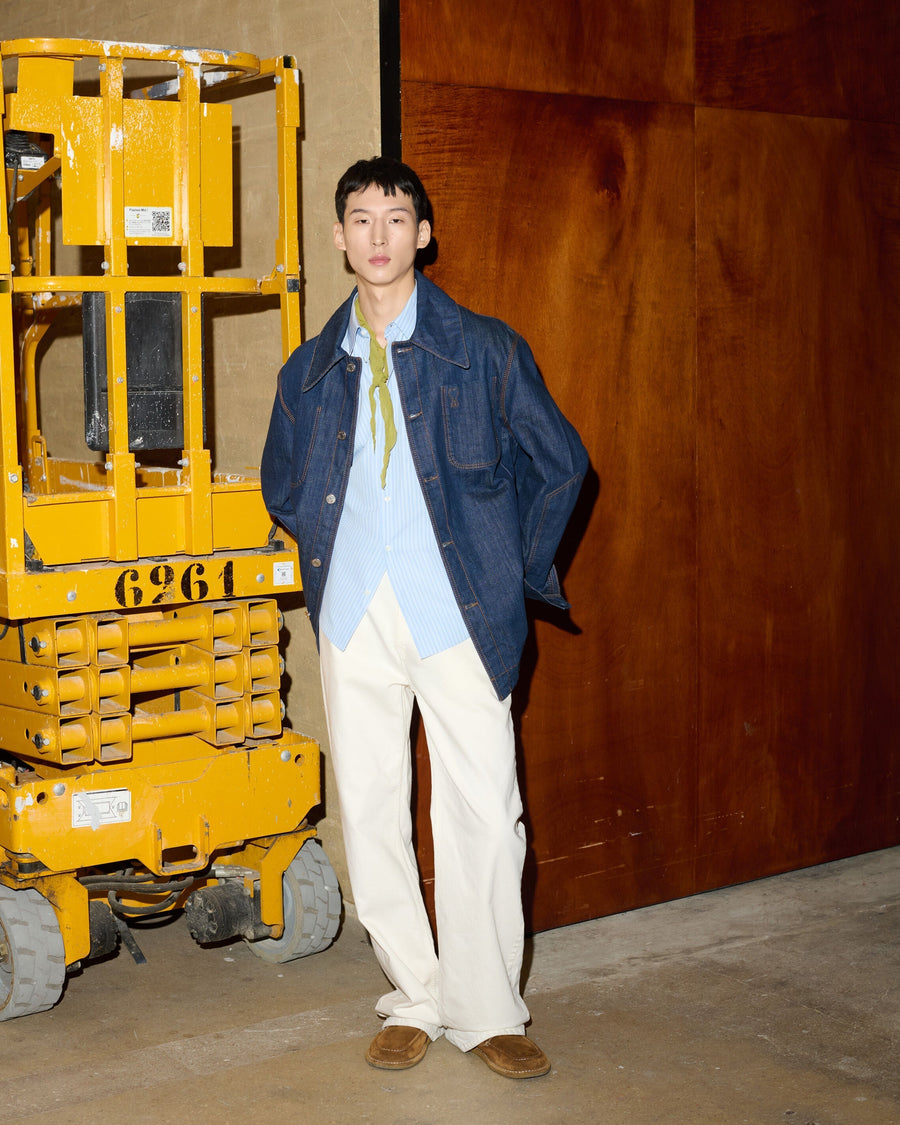 Blue Cotton Ami De Coeur Worker Overshirt