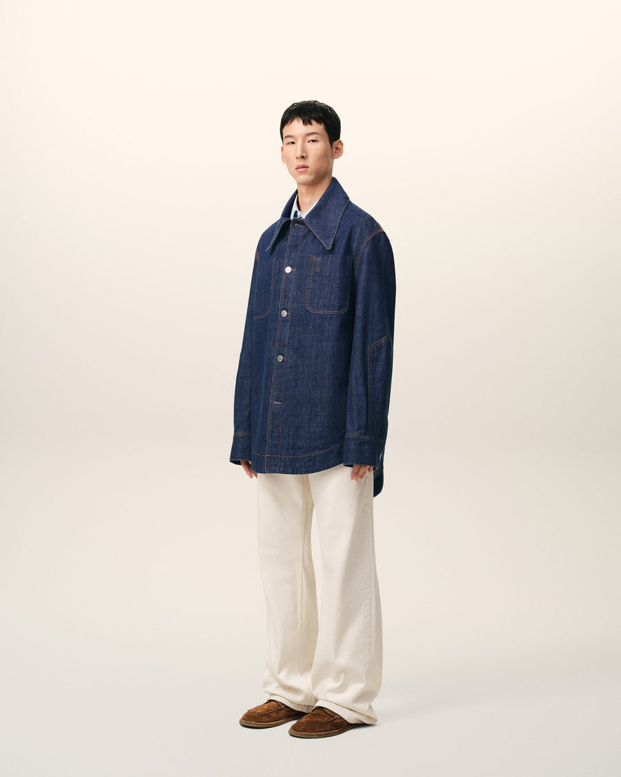 Blue Cotton Ami De Coeur Worker Overshirt