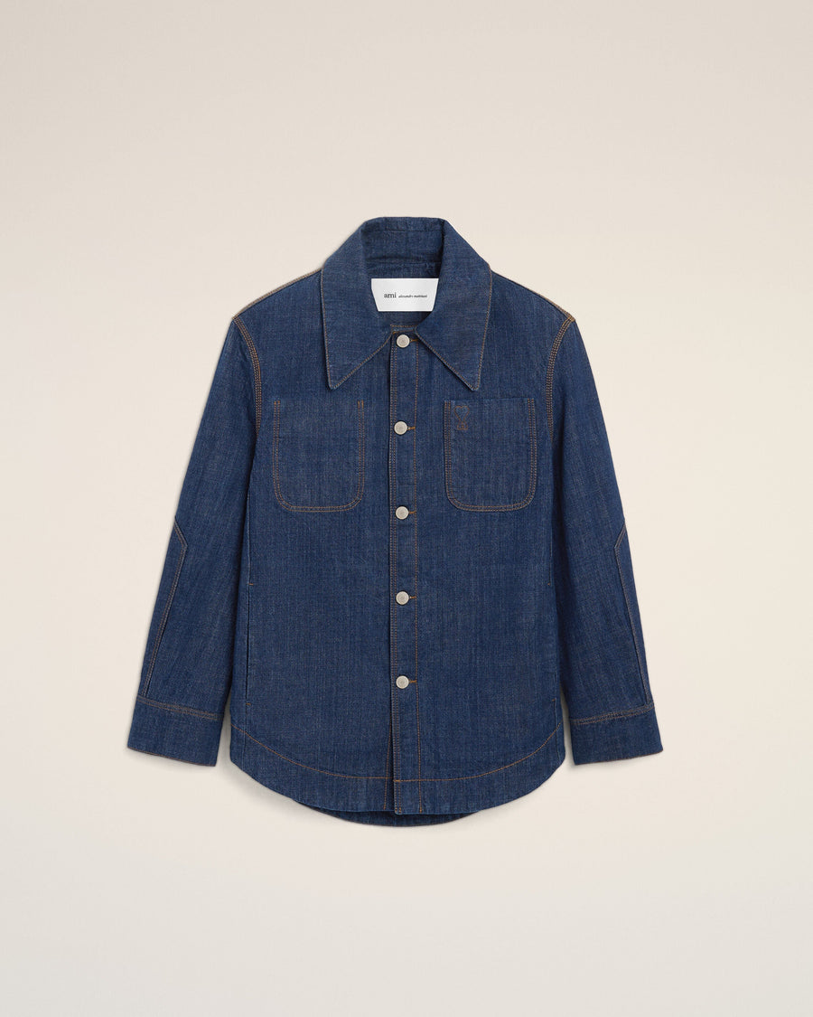 Blue Cotton Ami De Coeur Worker Overshirt