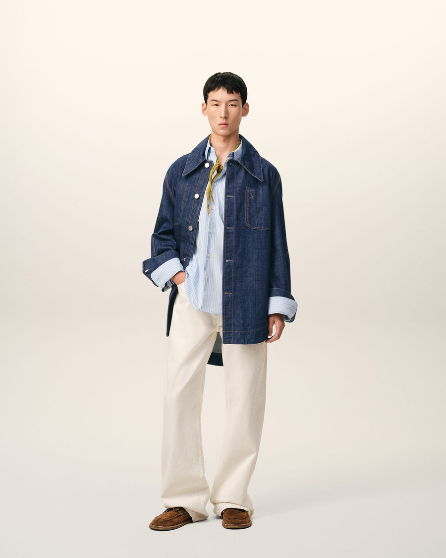 Blue Cotton Ami De Coeur Worker Overshirt