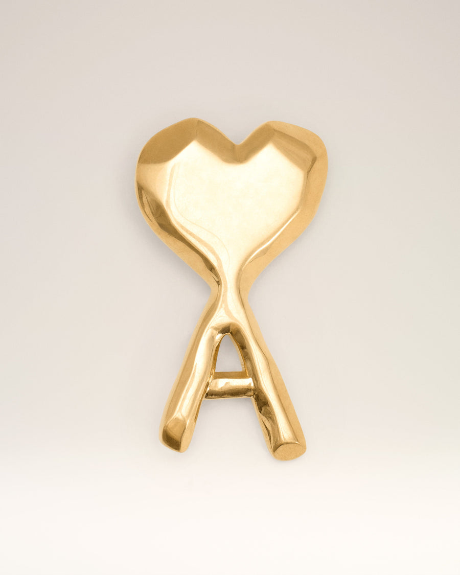 Gold Brass Hammered Ami De Coeur Pin