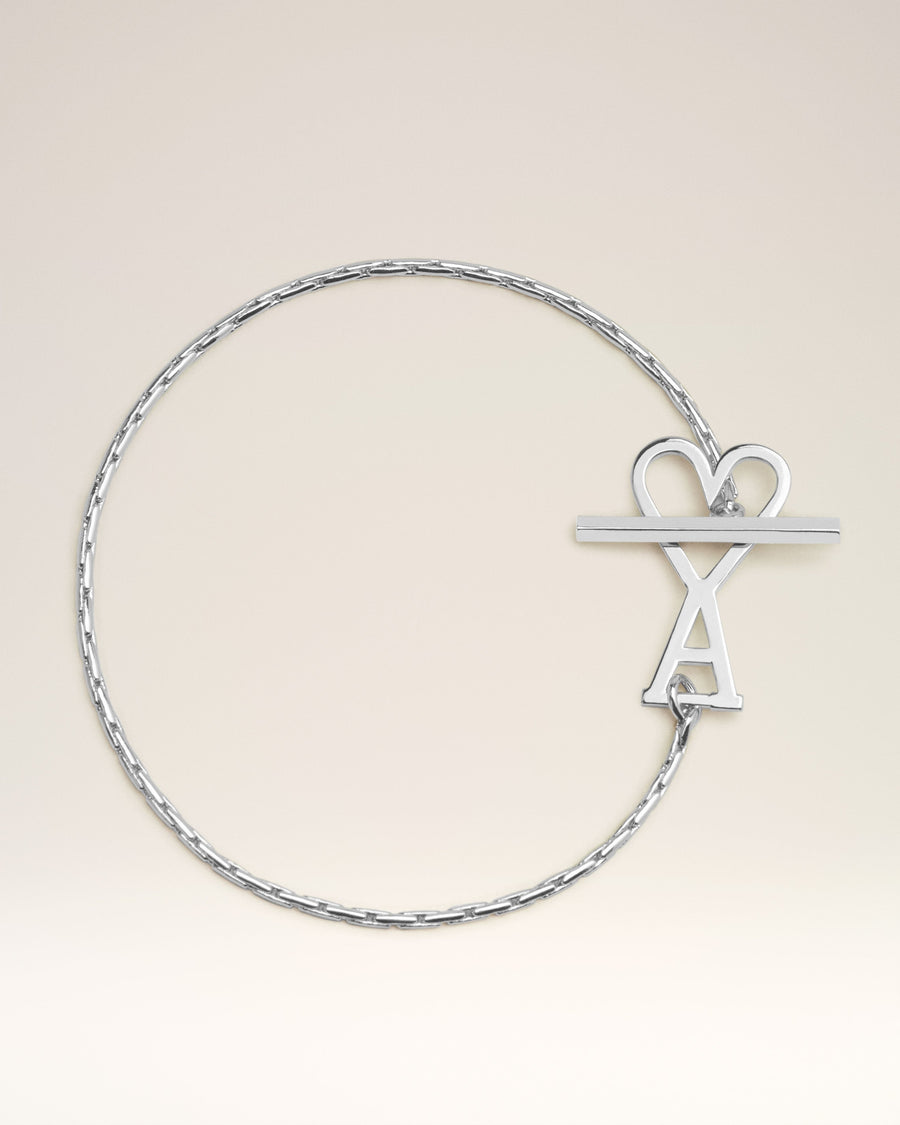 Silver Brass Ami De Coeur Chain Bracelet