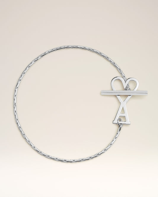 Silver Brass Ami De Coeur Chain Bracelet
