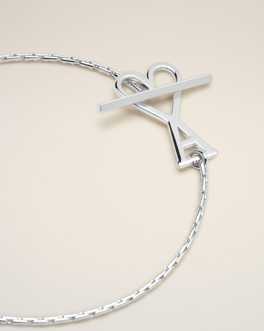 Silver Brass Ami De Coeur 2 In 1 Chain Necklace