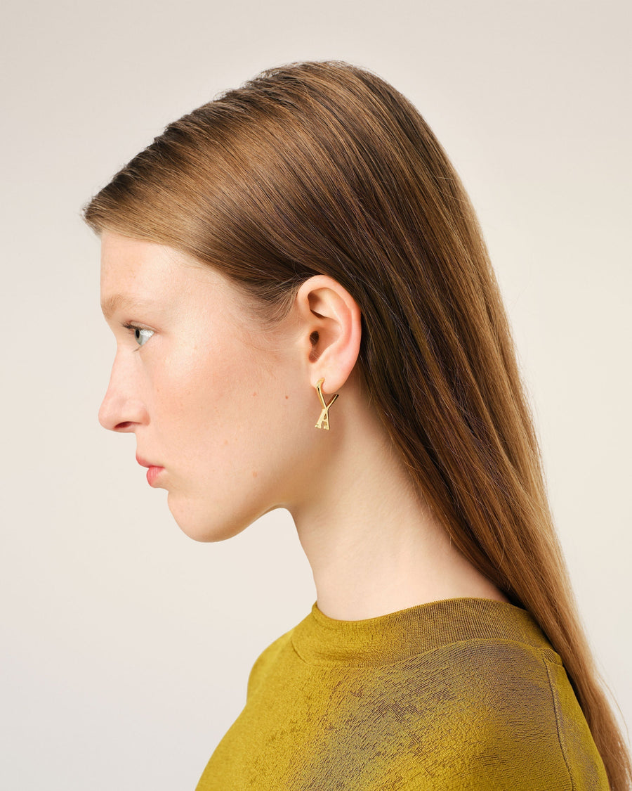 Gold Brass Small Ami De Coeur Hoop