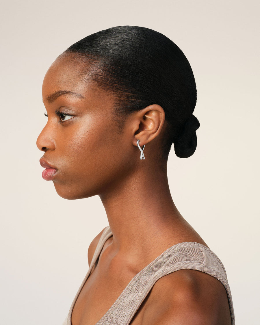 Silver Brass Small Ami De Coeur Hoop