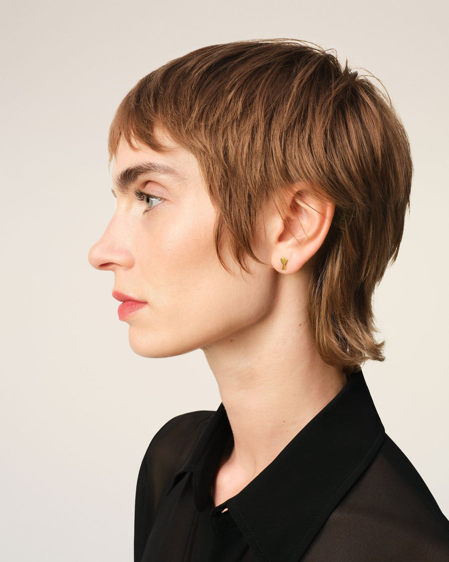 Gold Brass Ami De Coeur Studs