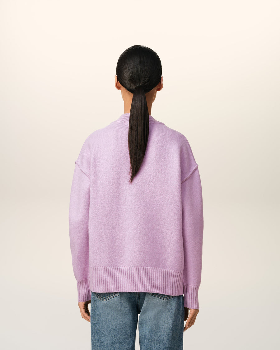 Purple Wool Ami de Coeur Cardigan