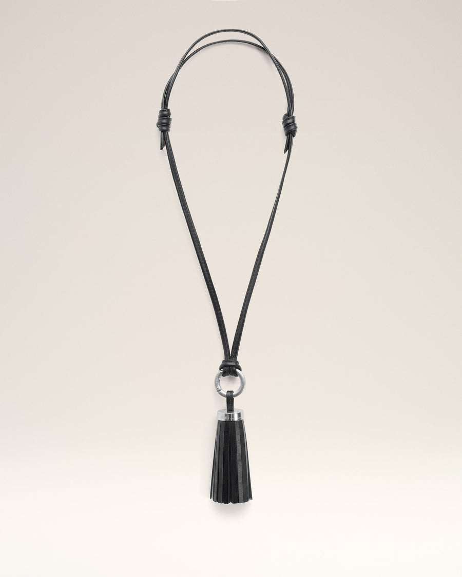 Black Leather Ami Pompom Keyring