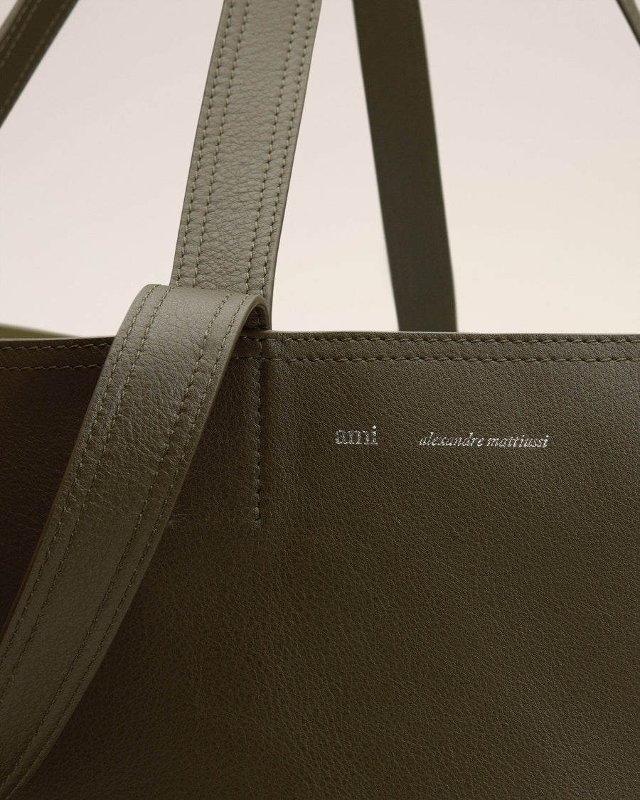 Green Leather Midi Maxi Tote Bag