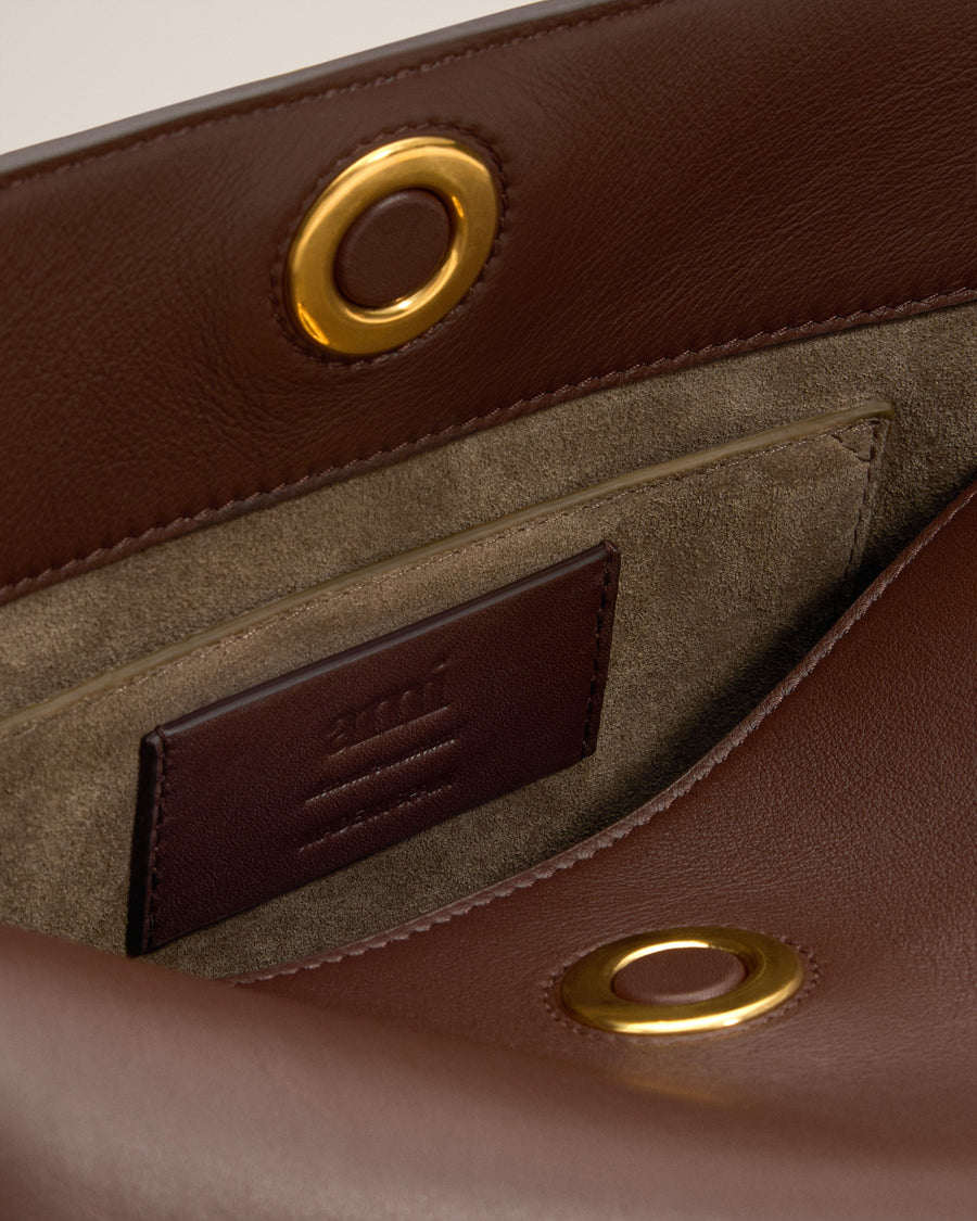Brown  Smooth Leather Carrousel Bag