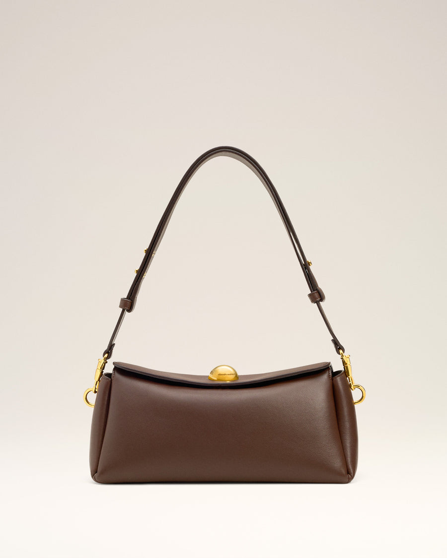 Brown  Smooth Leather Carrousel Bag