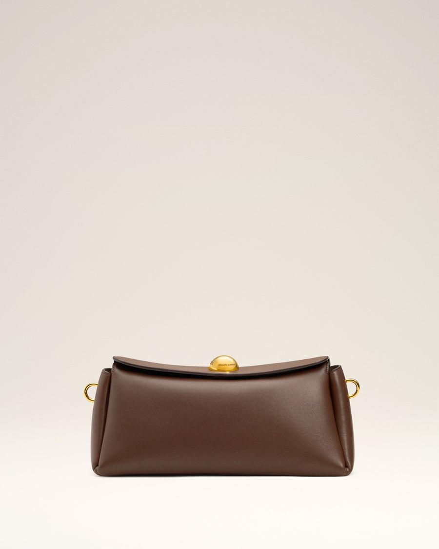 Brown  Smooth Leather Carrousel Bag