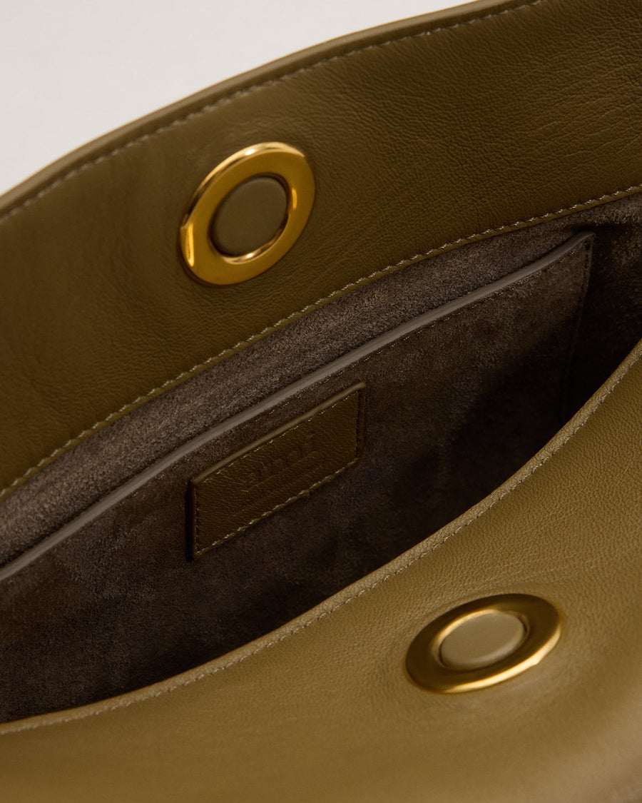 Khaki Leather Carrousel Bag
