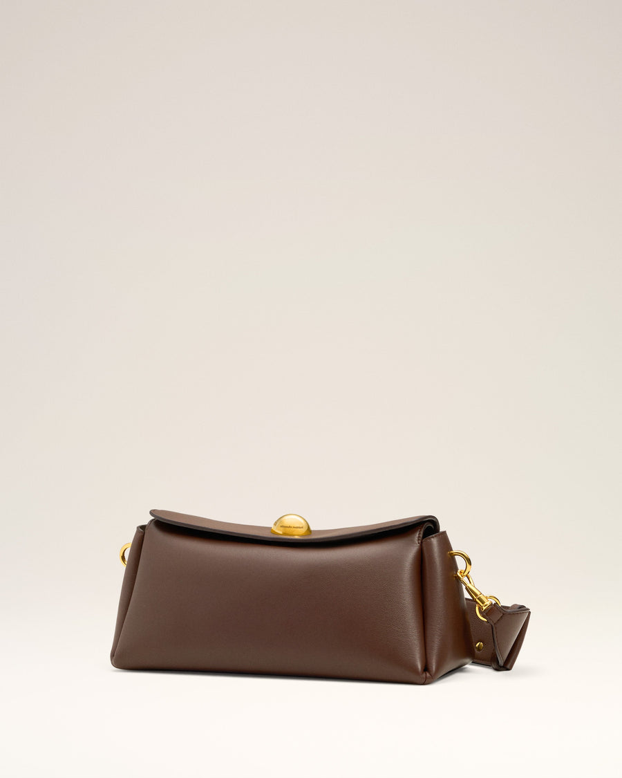 Brown  Smooth Leather Carrousel Bag
