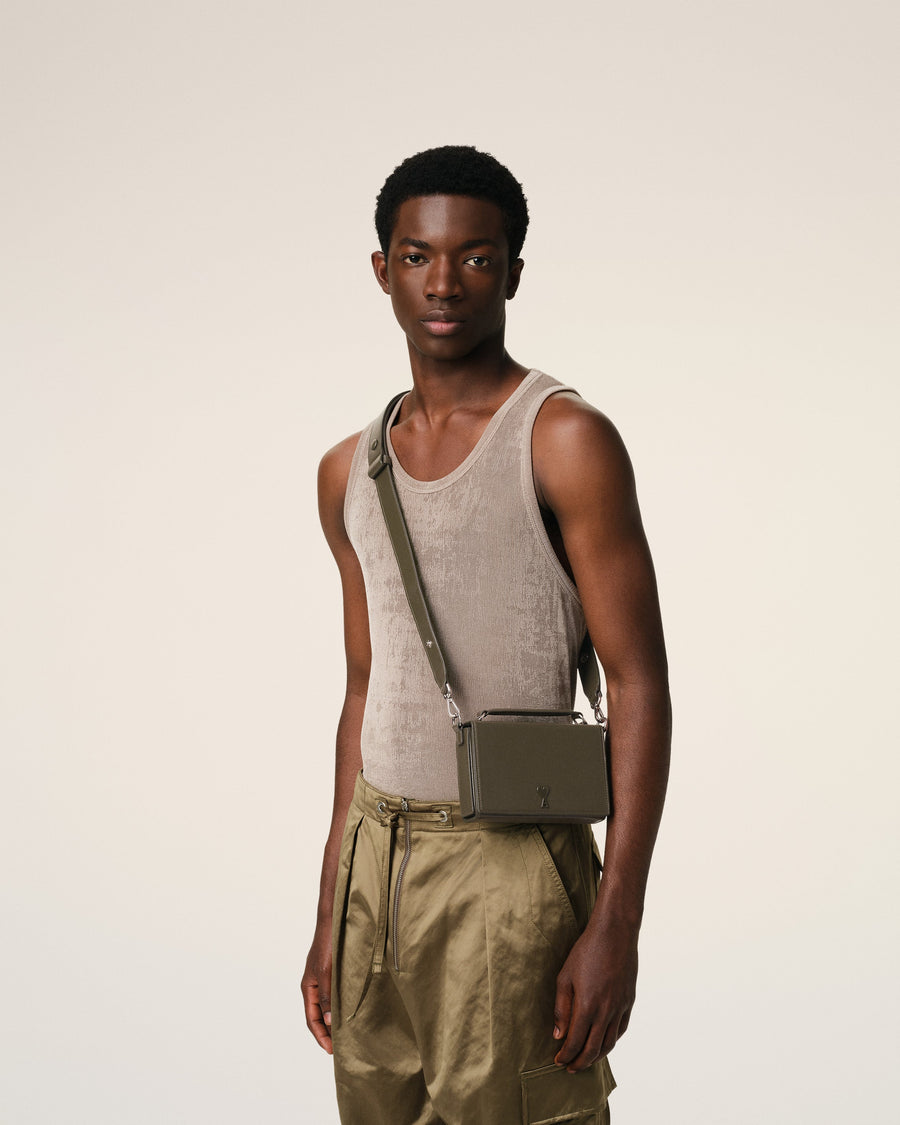 Green Leather Ami de Coeur Lunch Box Bag