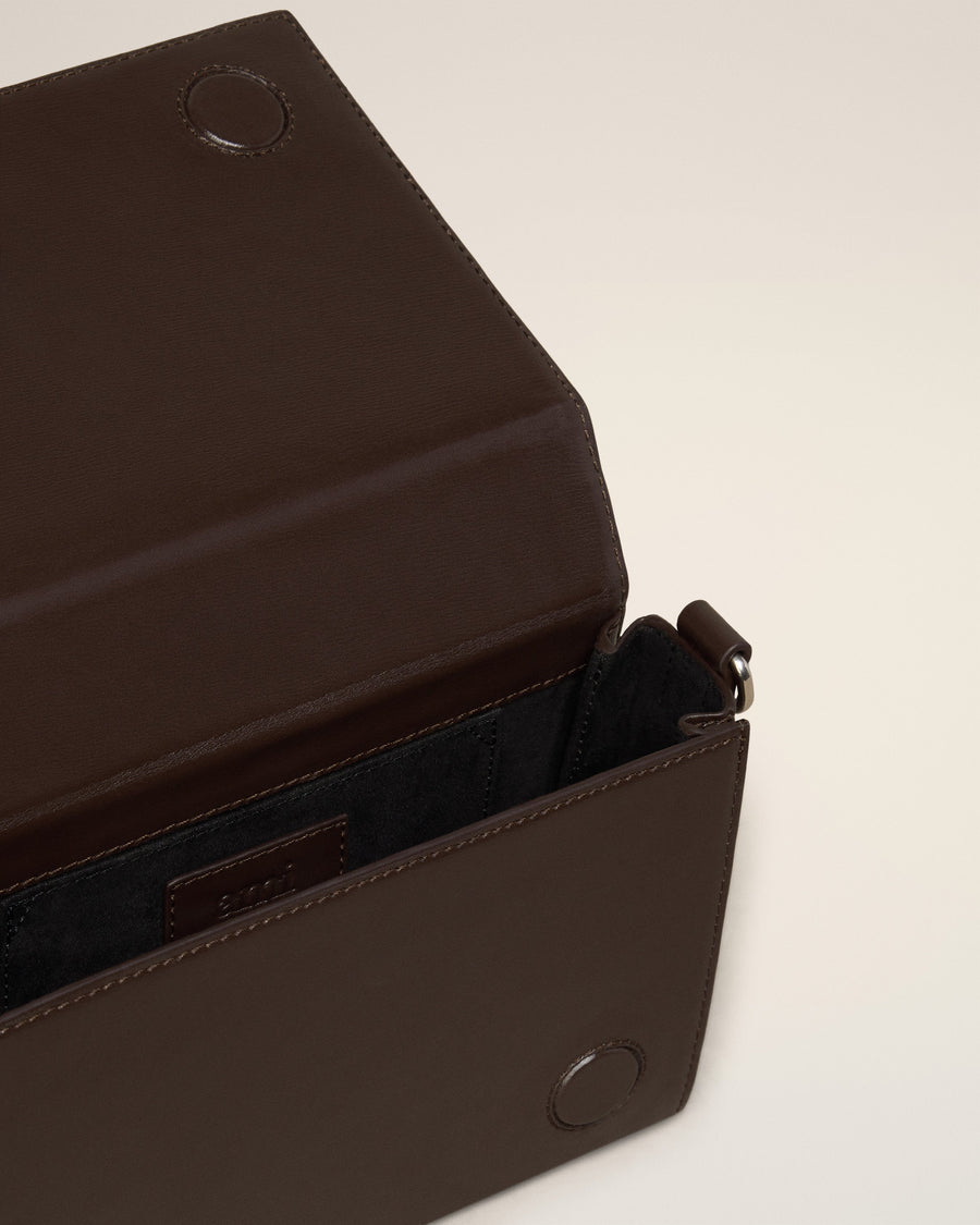 Brown Leather Ami de Coeur Lunch Box Bag