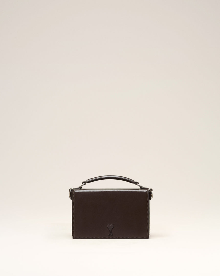 Brown Leather Ami de Coeur Lunch Box Bag
