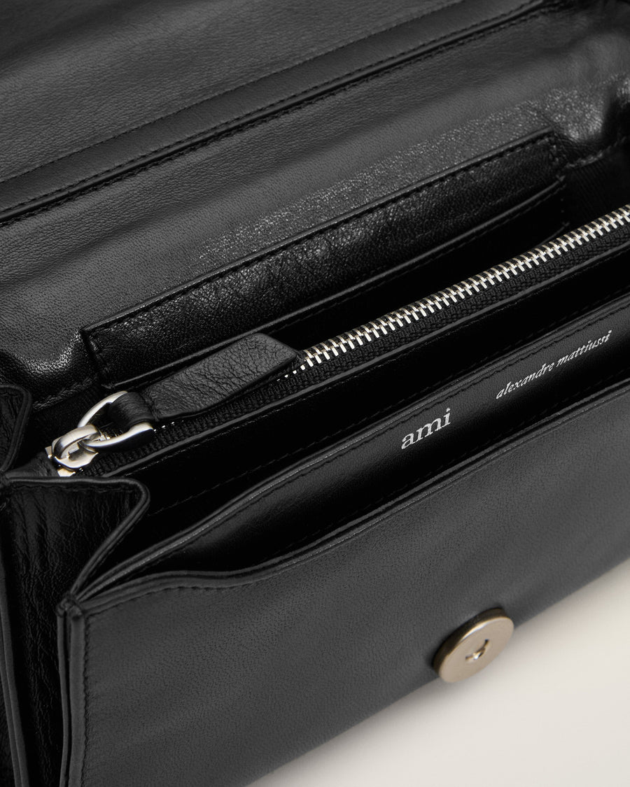 Black Smooth Leather Voulez Vous Wallet Strap