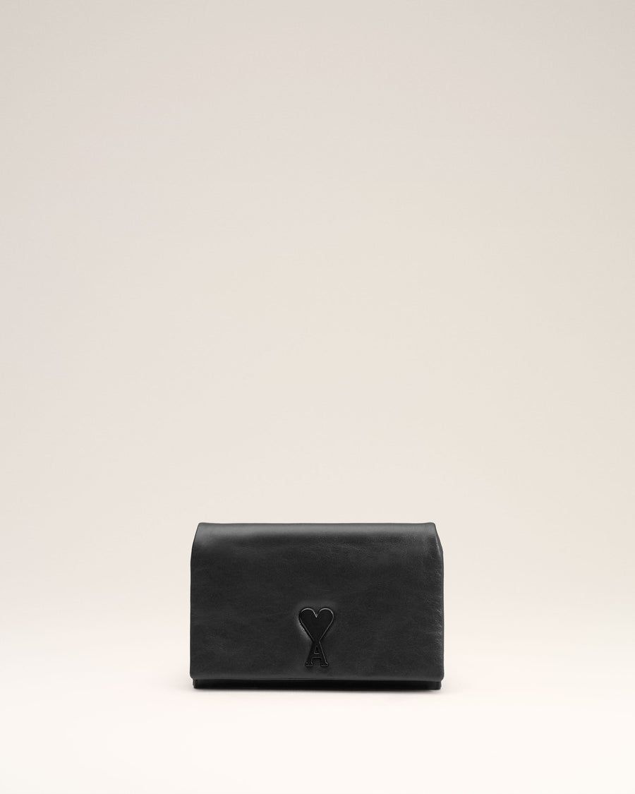 Black Smooth Leather Voulez Vous Wallet Strap