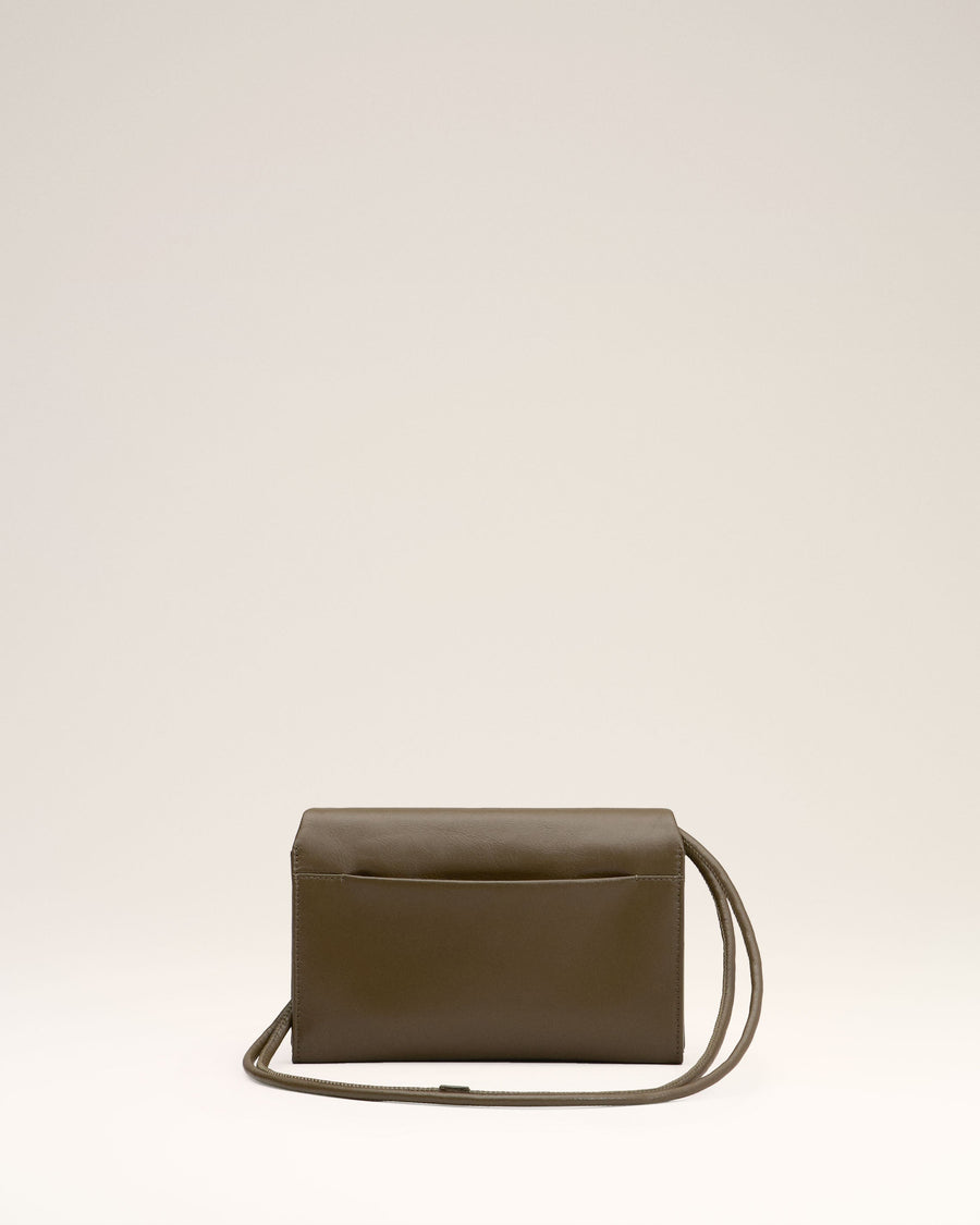 Khaki Leather Voulez-Vous Wallet Strap