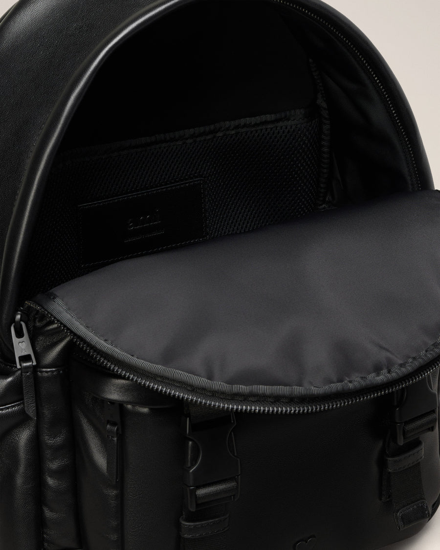Black Leather Ami De Coeur Backpack
