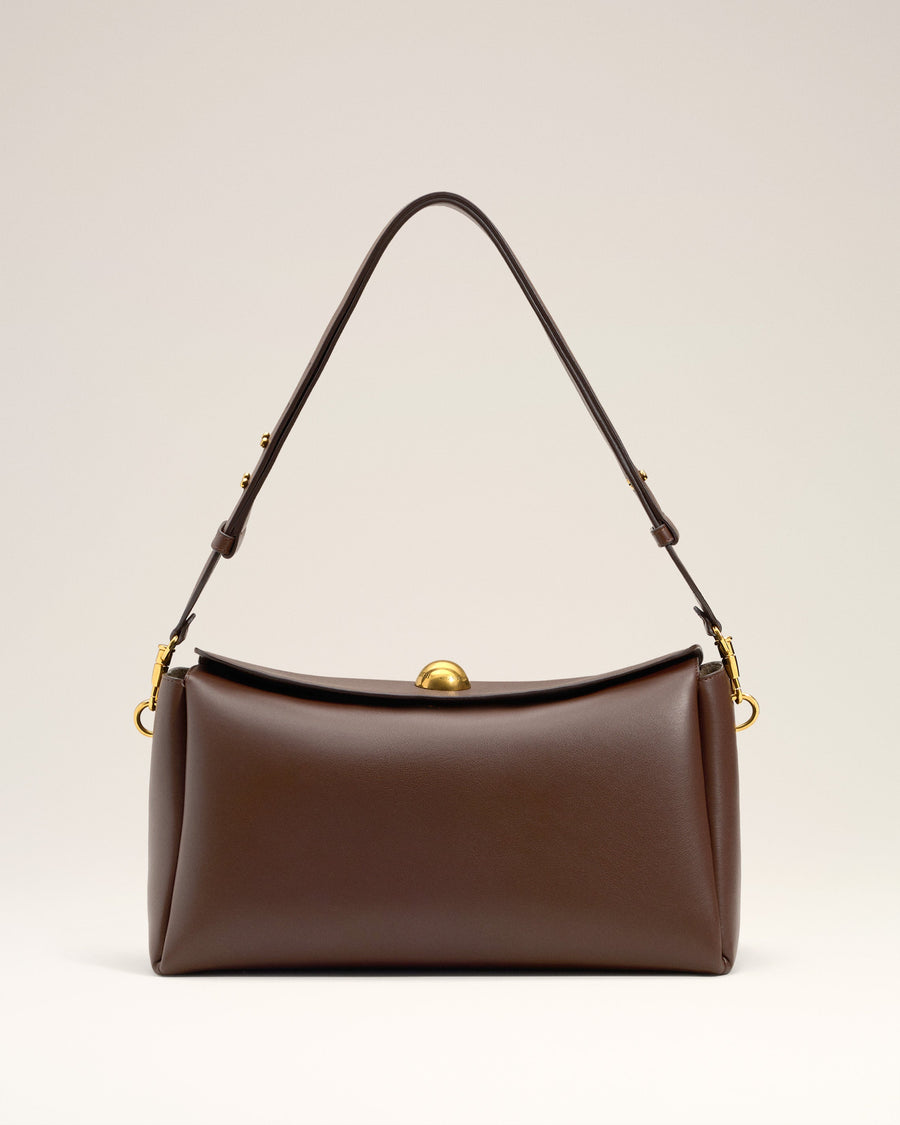 Brown Smooth Leather Carrousel Medium Bag