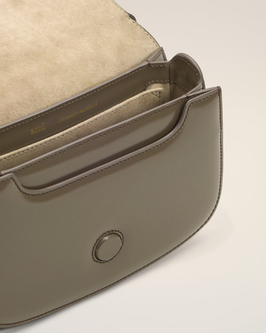 Grey Glazed Leather Top Handle Paris Paris Bag