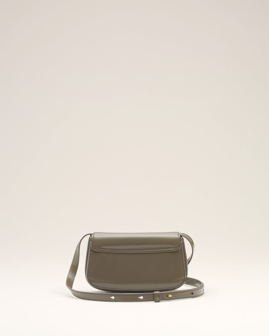 Grey Glazed Leather Small Crossbody Paris Paris Bag
