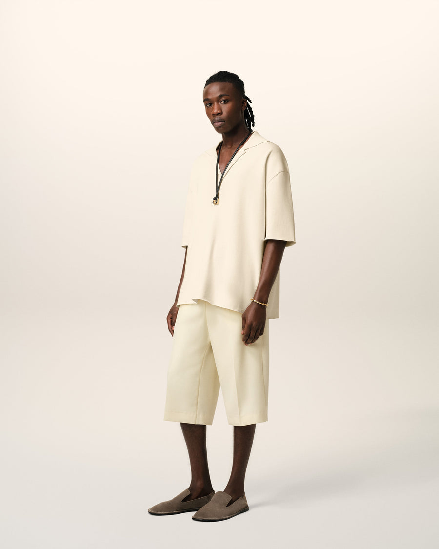 Beige Short Sleeve Polo