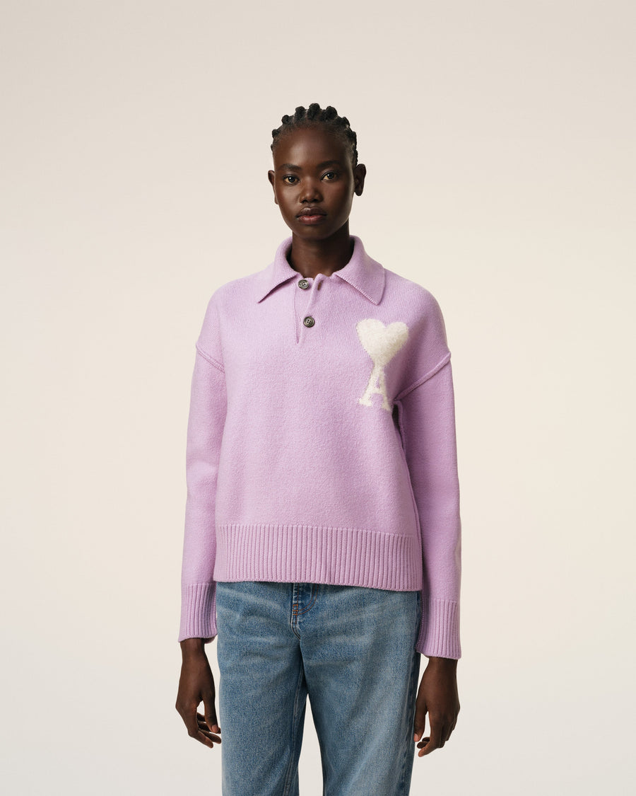 Purple Wool Ami de Coeur Polo