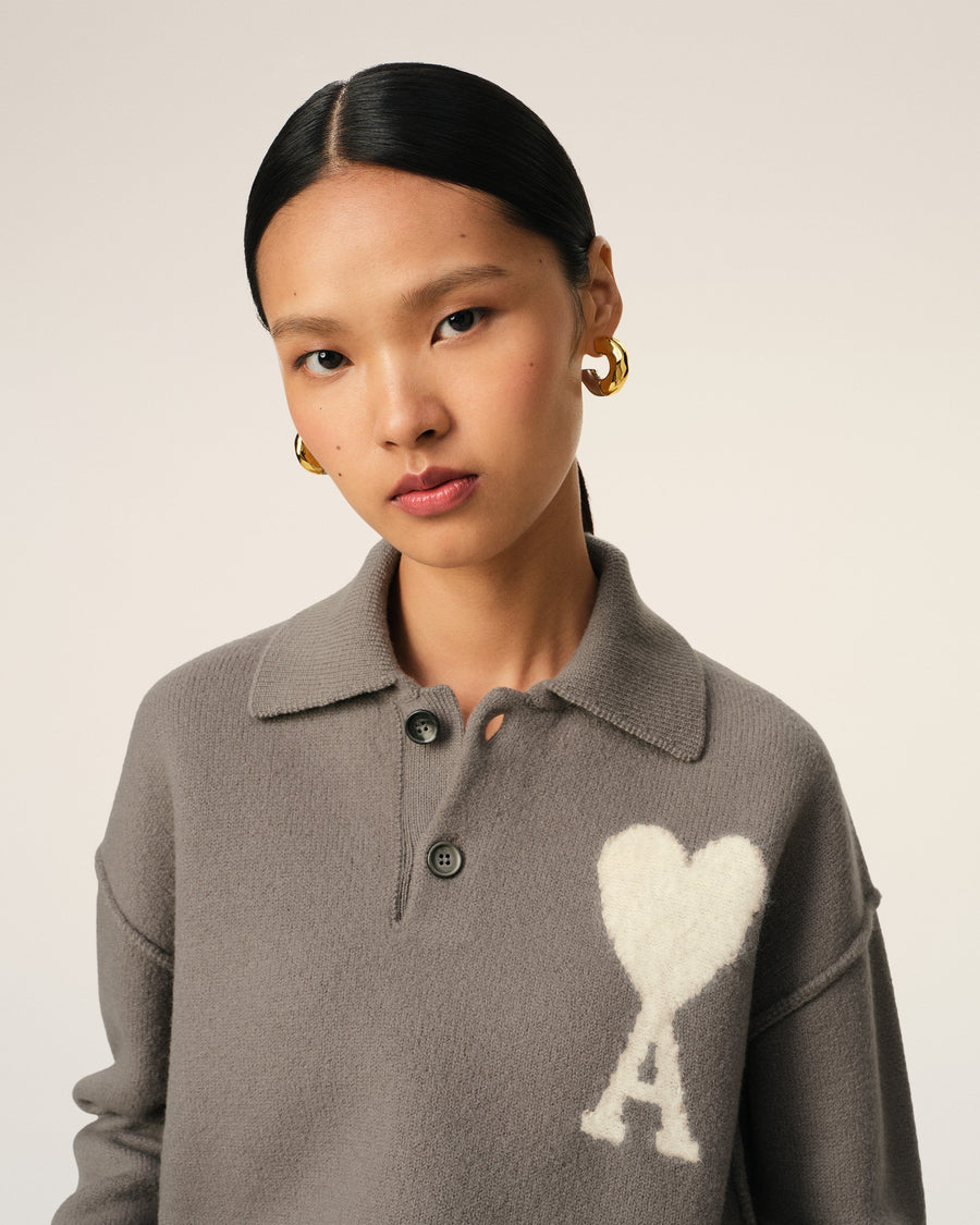 Taupe Wool Ami de Coeur Polo