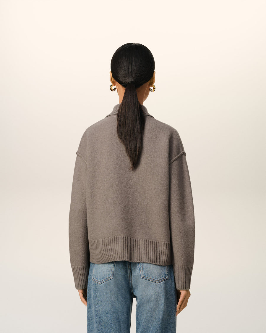 Taupe Wool Ami de Coeur Polo