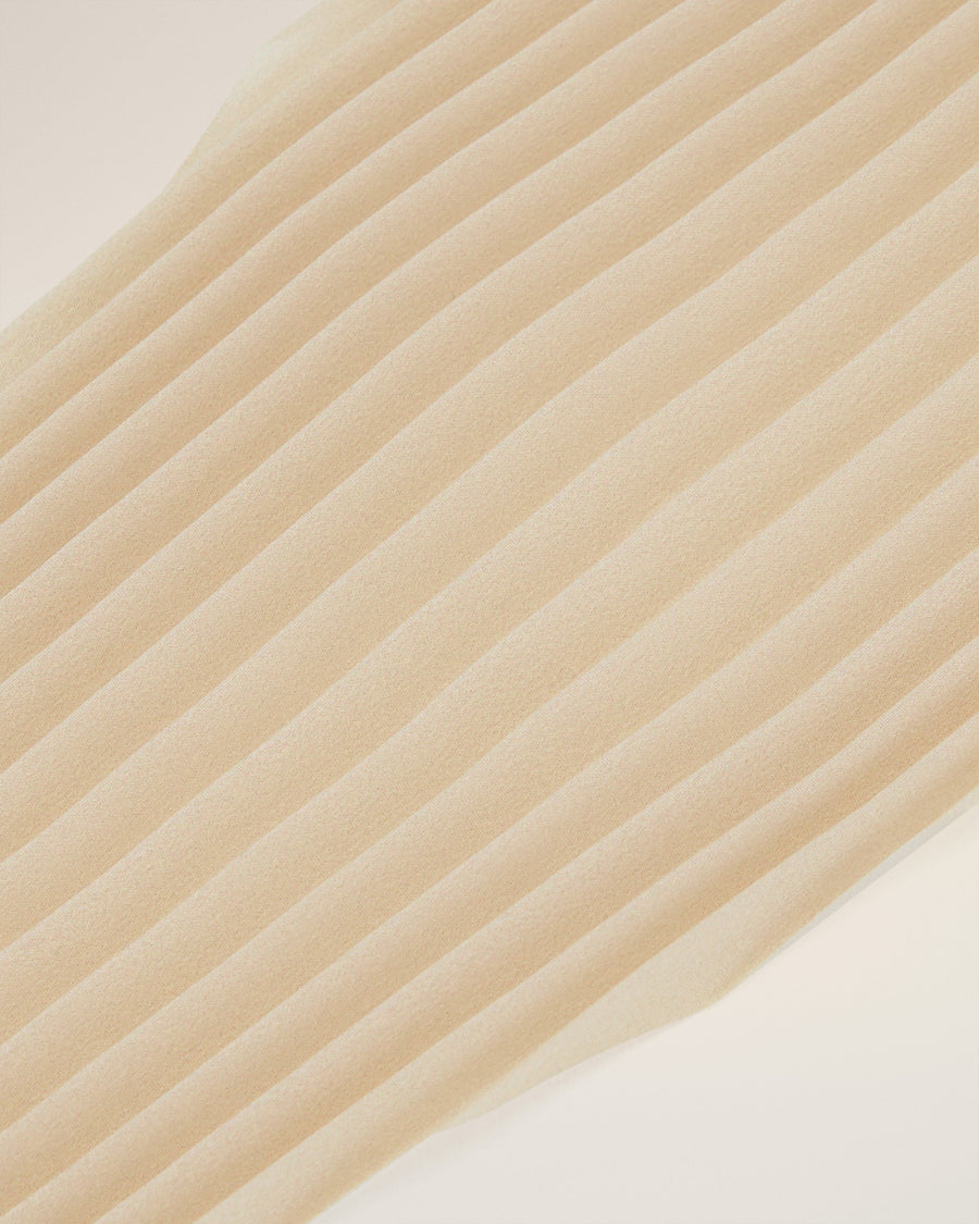 Beige Pleated Diamond Shaped Scarf