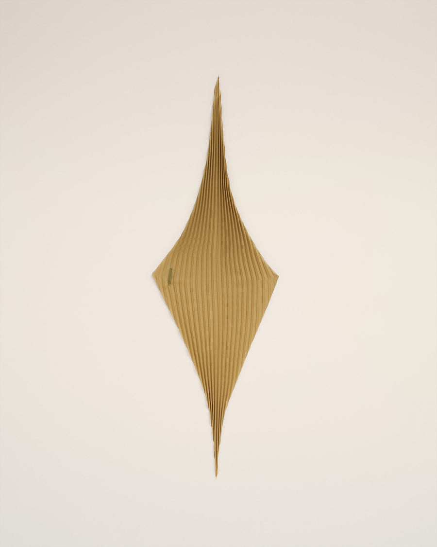 Mustard Pleated Diamond Shaped Scarf