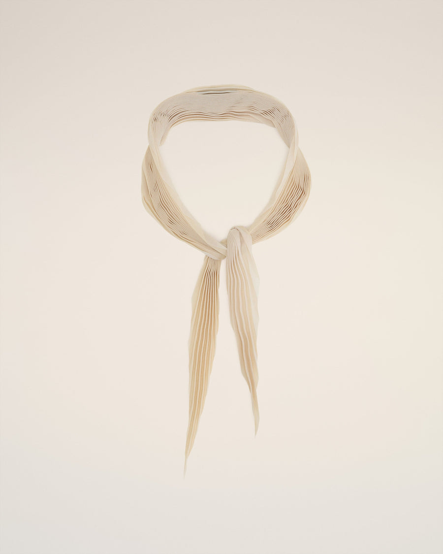 Beige Pleated Diamond Shaped Scarf